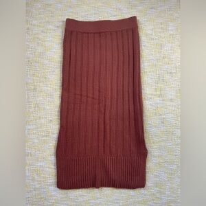 Halogen Ribbed Pencil Skirt in Warm Brown